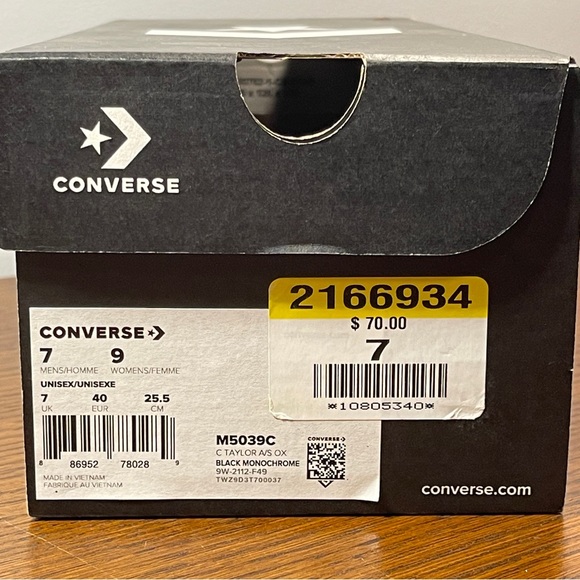 Converse Chuck Taylors All Star, Black Monochrome, Unisex - Picture 11 of 12